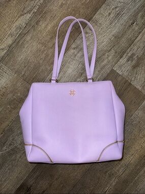 Chic Lavender Tote with Gold Trim